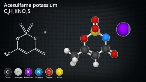 Acesulfame potassium. Seamless loop. Video stock 154244416
