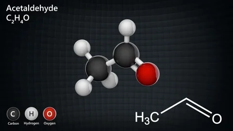 Acetaldehyde. C2H4O. Seamless loop. Stock Footage 154244549