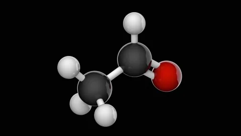 Acetaldehyde. C2H4O. Seamless loop. RGB + Alpha (Transparent) channel Stock Footage 154244584