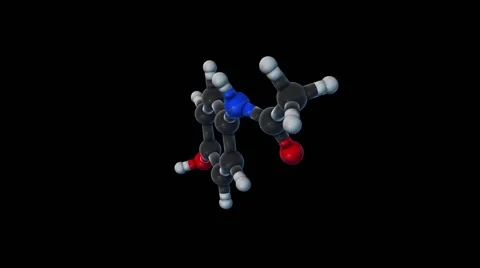 Acetaminophen, molecular model 스톡 동영상 64826080