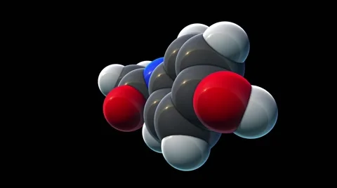 Acetaminophen, molecular model Stock-Footage 64826081