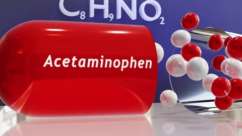 Acetaminophen Slow Motion (w/Chemical Formula) Vídeos de archivo 330124524