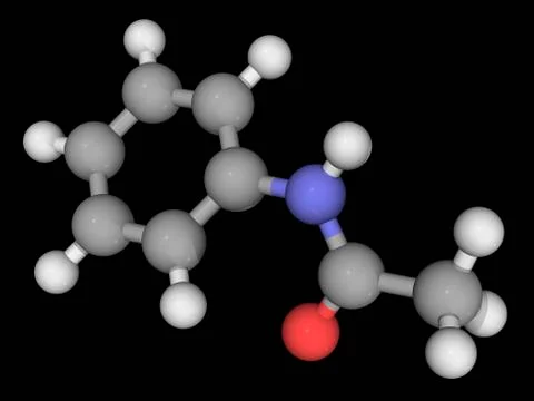 Acetanilide molecule Stock Illustration