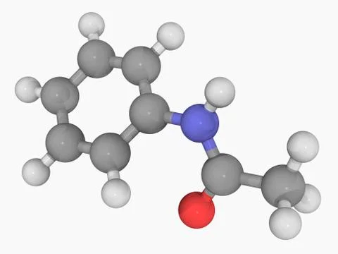 Acetanilide molecule Stock Illustration