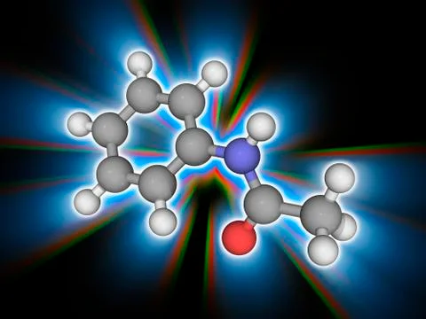 Acetanilide organic compound molecule Stock Illustration