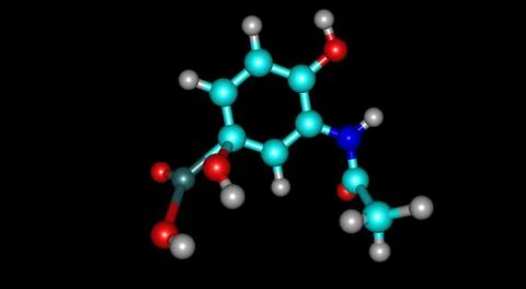 Acetarsol molecular structure isolated on black Stock Illustration