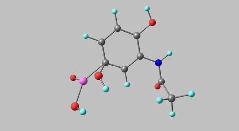 Acetarsol molecular structure isolated on grey Stock Illustration