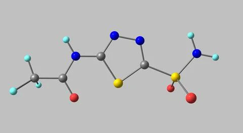 Acetazolamide molecular structure isolated on grey Stock Illustration