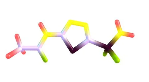 Acetazolamide molecular structure isolated on white Stock Illustration