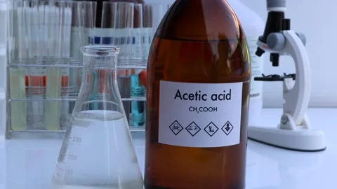 Acetic acid in bottle Stock Footage 230467407