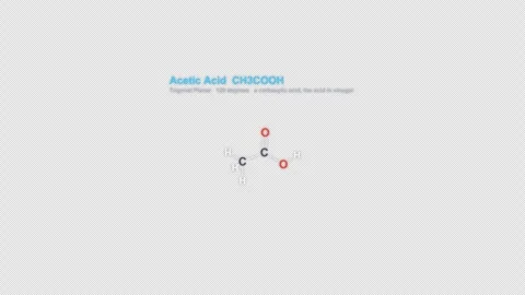 Acetic Acid CH3COOH Lewis Structure Animation Labeled Alpha 4K 库存影片 339311285
