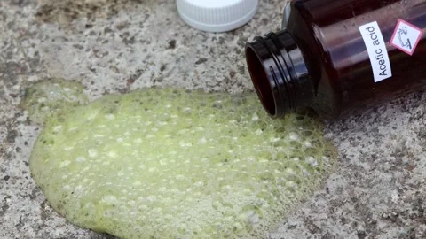 Acetic acid leaking Stock Footage 161491761