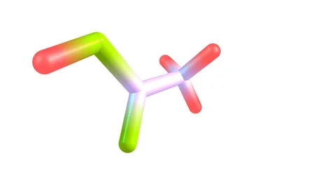 Acetic acid molecule rotating video Full HD Stock Footage 163075480