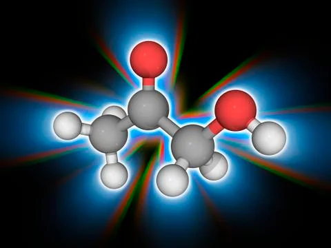 Acetol (hydroxyacetone) organic compound molecule Stock Illustration