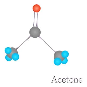 Acetone 3D molecule chemical science Illustrazione stock