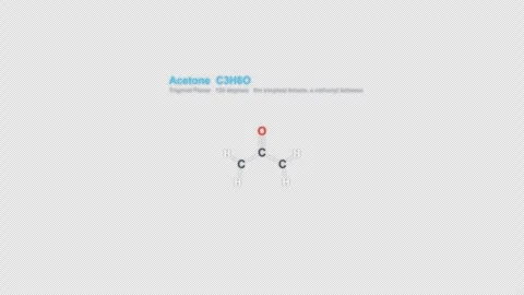 Acetone C3H6O Lewis Structure Animation Labeled Alpha 4K 動画素材 339311234