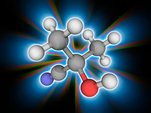 Acetone cyanohydrin organic compound molecule Stock Illustration