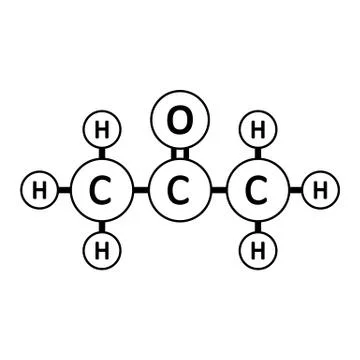 Acetone molecule icon. Stock Illustration