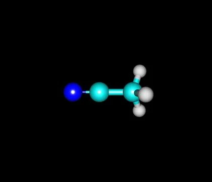 Acetonitrile molecule isolated on black Stock Illustration