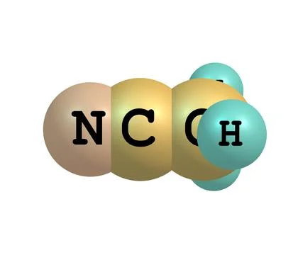 Acetonitrile molecule isolated on white Stock Illustration