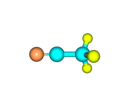 Acetonitrile molecule isolated on white Stock Illustration