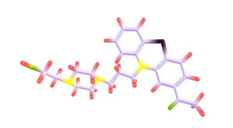 Acetophenazine molecular structure isolated on white Stock Illustration