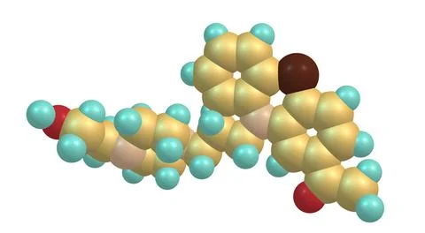 Acetophenazine molecular structure isolated on white Stock Illustration