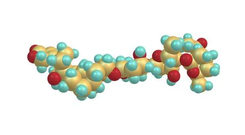 Acetyldigitoxin molecular structure isolated on white Stock Illustration