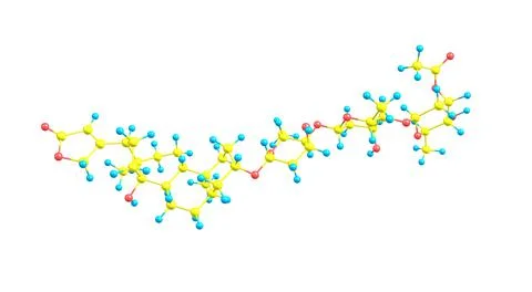 Acetyldigitoxin molecular structure isolated on white Illustrazione stock