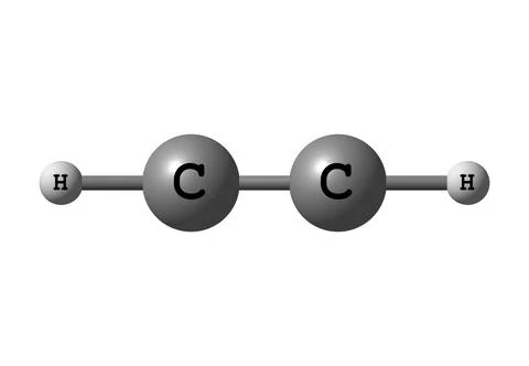 Acetylene molecular structure isolated on white Stock Illustration