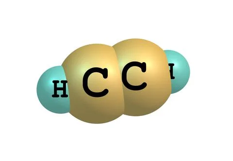 Acetylene molecular structure isolated on white Stock Illustration