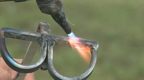 Acetylene Torch activating a letter B Brand Video stock 8826654