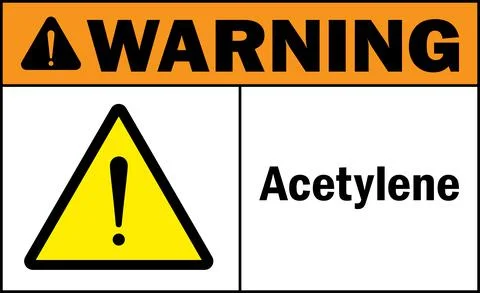 Acetylene warning sign. Stock Illustration