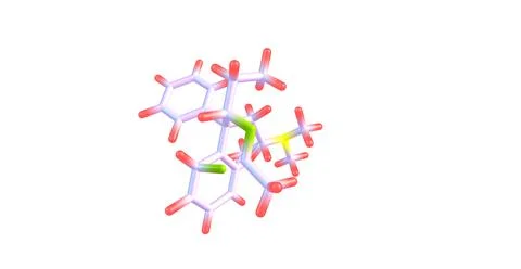 Acetylmethadol molecular structure isolated on white Stock Illustration