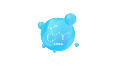 Acetylsalicylic acid molecule rotating inside a transparent blue bubble 動画素材 313164360