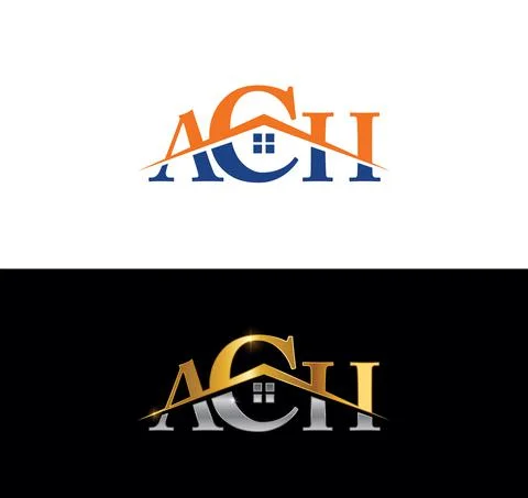 ACH Monogram Initial Real Estate Sign Stock Illustration