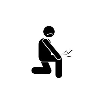 Ache, fall, pain icon. Element of amyotrophic lateral sclerosis icon Stock Illustration