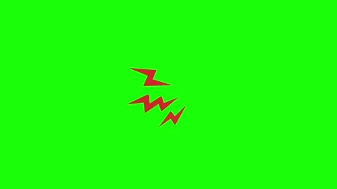 Ache symbol animated red lightning sparks indicating body injury 4k green s.. Stock Footage 343774099