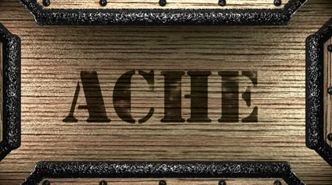 Ache on wooden stamp Stock Footage 8607939