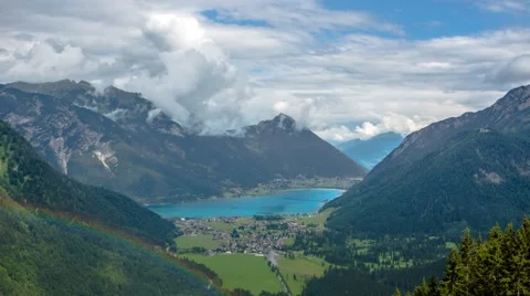 Achensee, clouds and Mountains - Timelapse Stock Footage 66261258