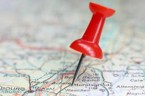 Achern, Germany pin on map Stock Photos