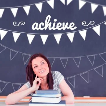 Achieve against student thinking in classroom Stock Illustration