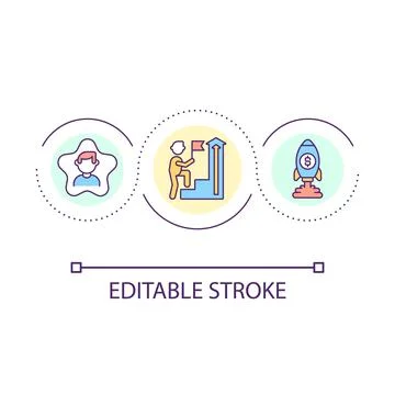 Achieve growth loop concept icon Illustrazione stock