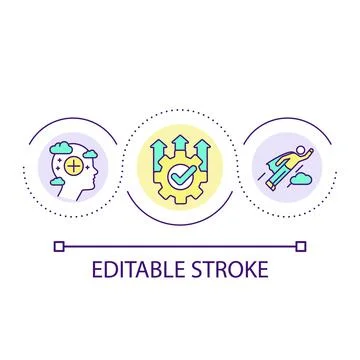 Achieve high levels of performance loop concept icon Illustrazione stock