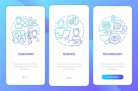 Achieve personal goals with platform blue gradient onboarding mobile app screen イラスト素材