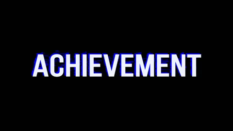 Achievement. Animation of Text With Glitch Effect Stock Footage 124770631