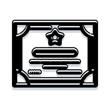 Achievement award certificate document with a star icon Stock Illustration