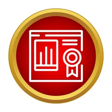 Achievement award certification document with ribbon icon Stock Illustration