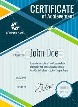 Achievement, award vector certificate design Stock Illustration