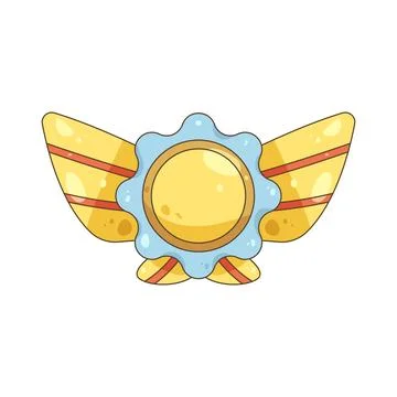 Achievement badge with wings Stock Illustration